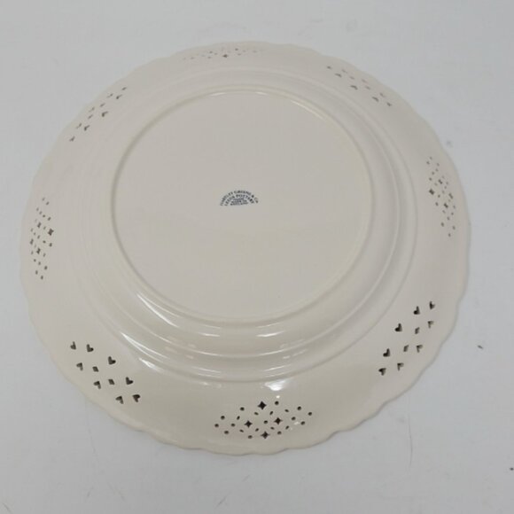 1 Hartley Greens Creamware Pierced Heart Diamonds Rim & Garland Fruit Dish Plate - Picture 4 of 5